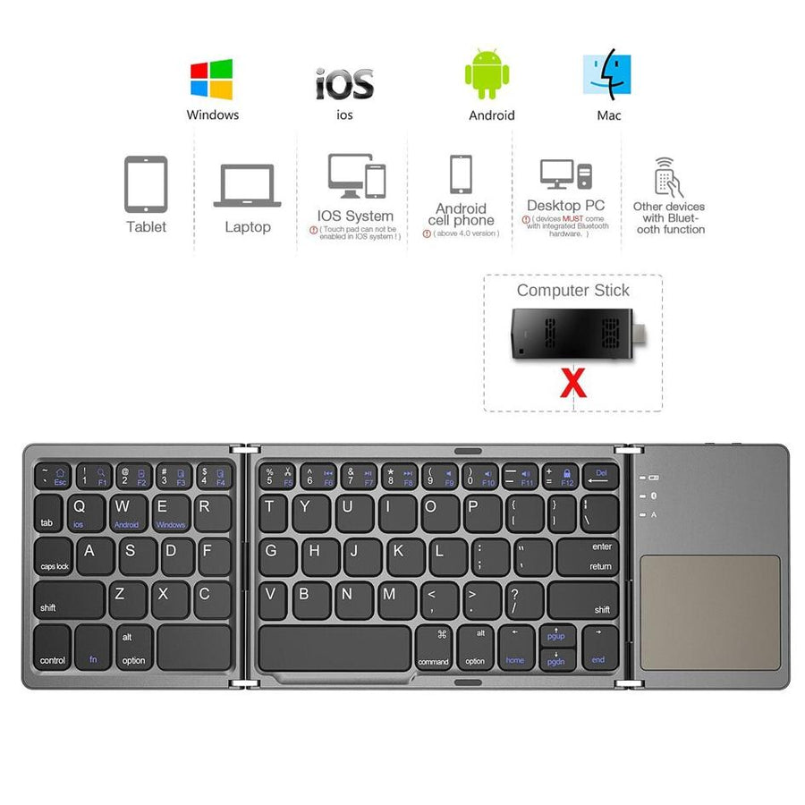Mini Folding Bluetooth Keyboard